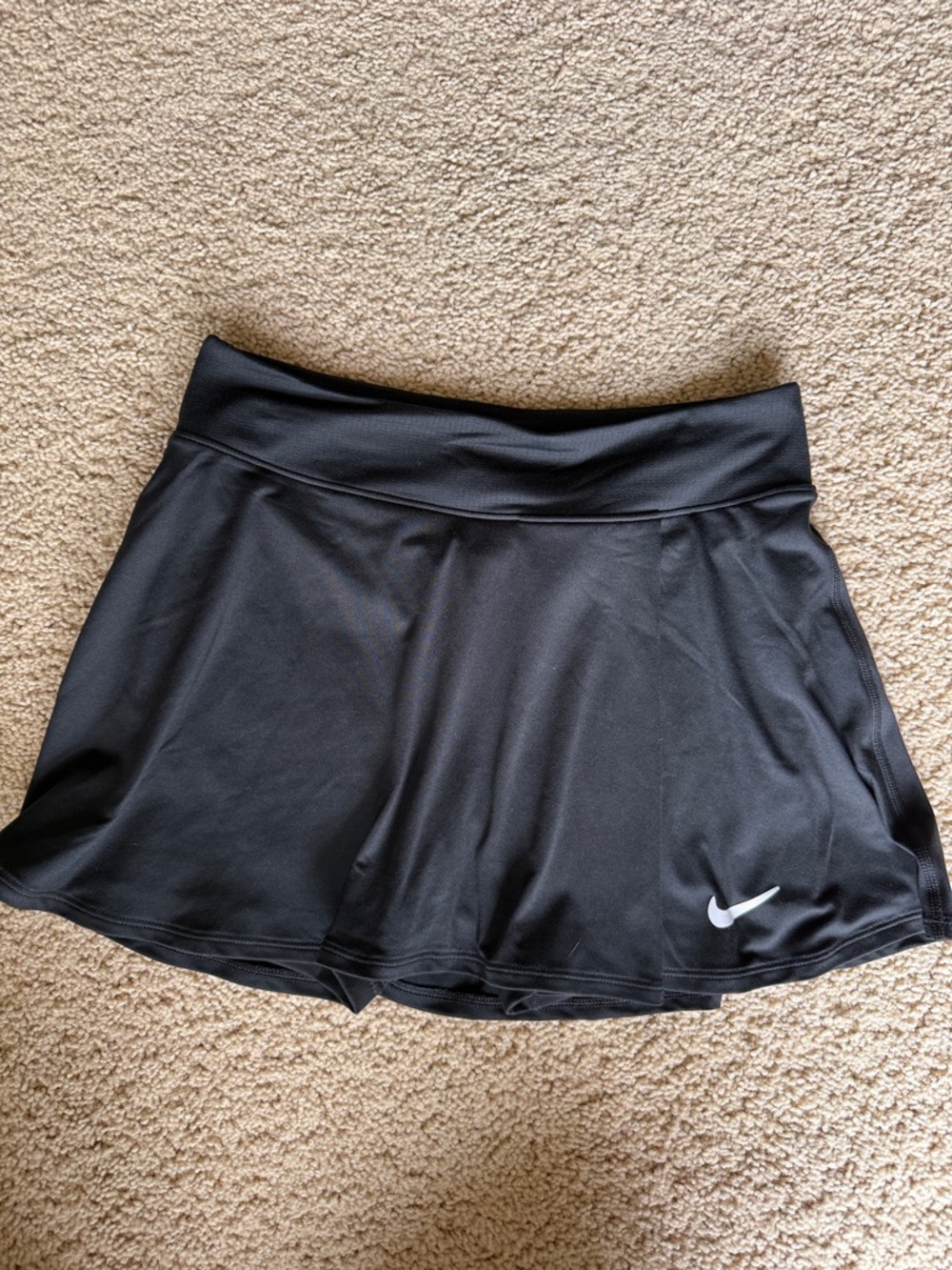 Nike Black Athletic Skort with White Swoosh Dri-Fit Size Small